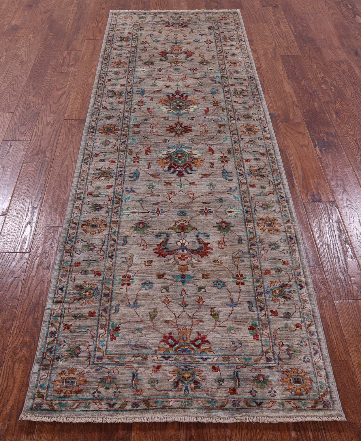 Peshawar Hand Knotted Wool Runner Rug - 2' 10" X 8' 8" - Golden Nile