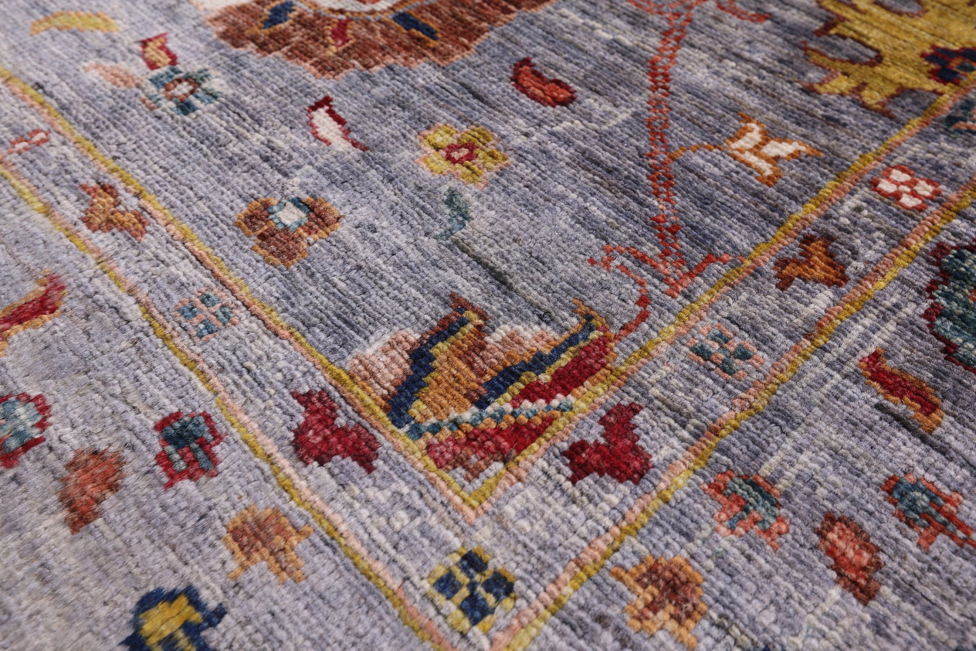 Grey Peshawar Hand Knotted Wool Runner Rug - 2' 8" X 9' 8" - Golden Nile