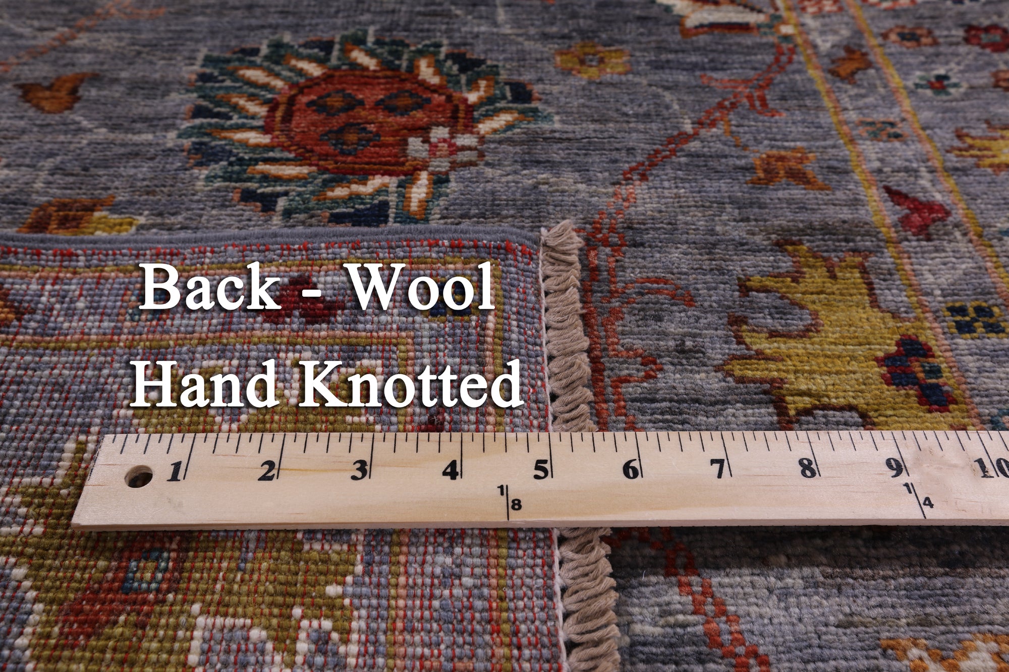 Grey Peshawar Hand Knotted Wool Runner Rug - 2' 8" X 9' 8" - Golden Nile