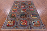 Turkmen Ersari Handmade Wool Rug - 6' 8" X 10' 0" - Golden Nile