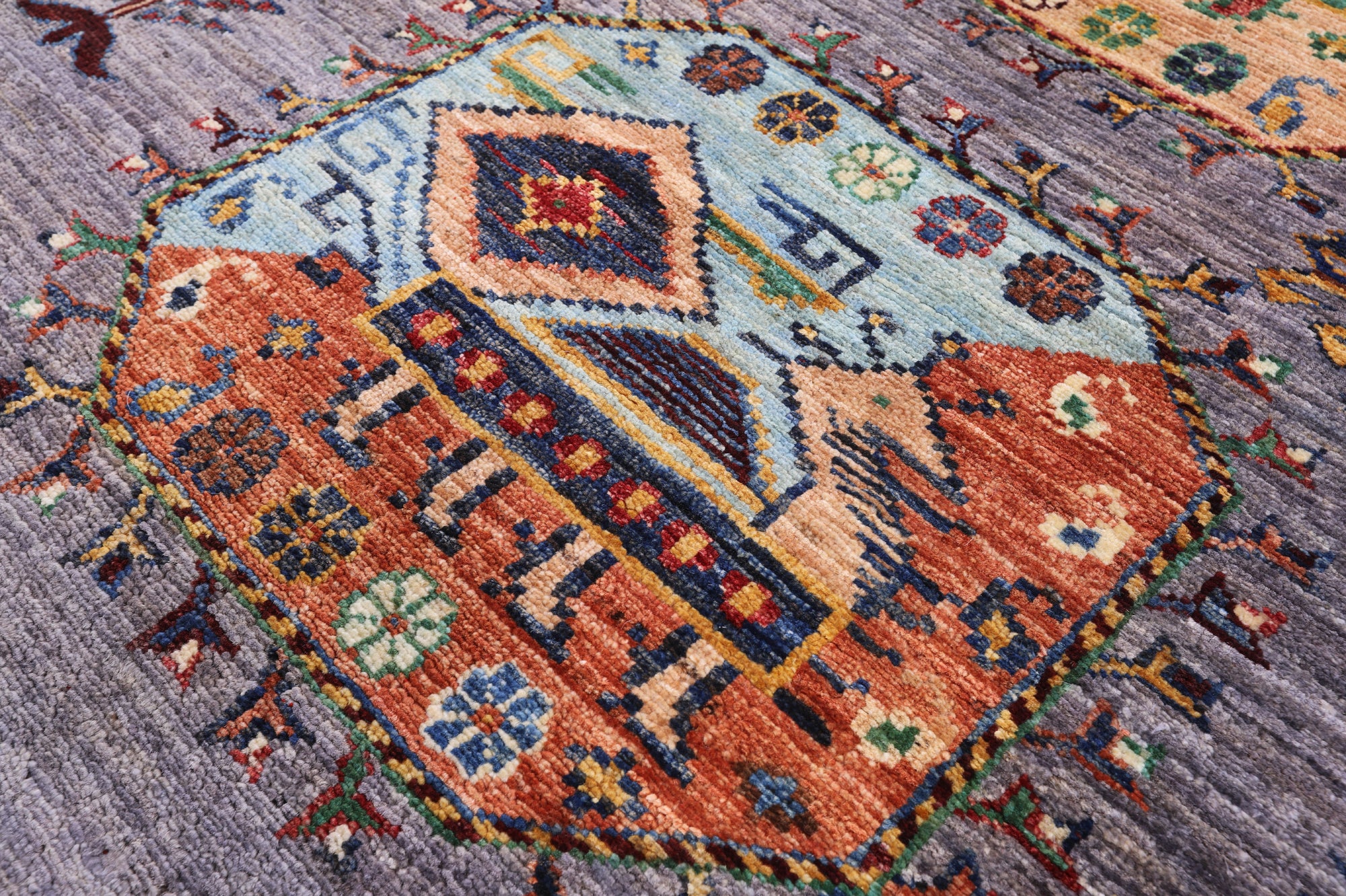 Turkmen Ersari Handmade Wool Rug - 6' 8" X 10' 0" - Golden Nile