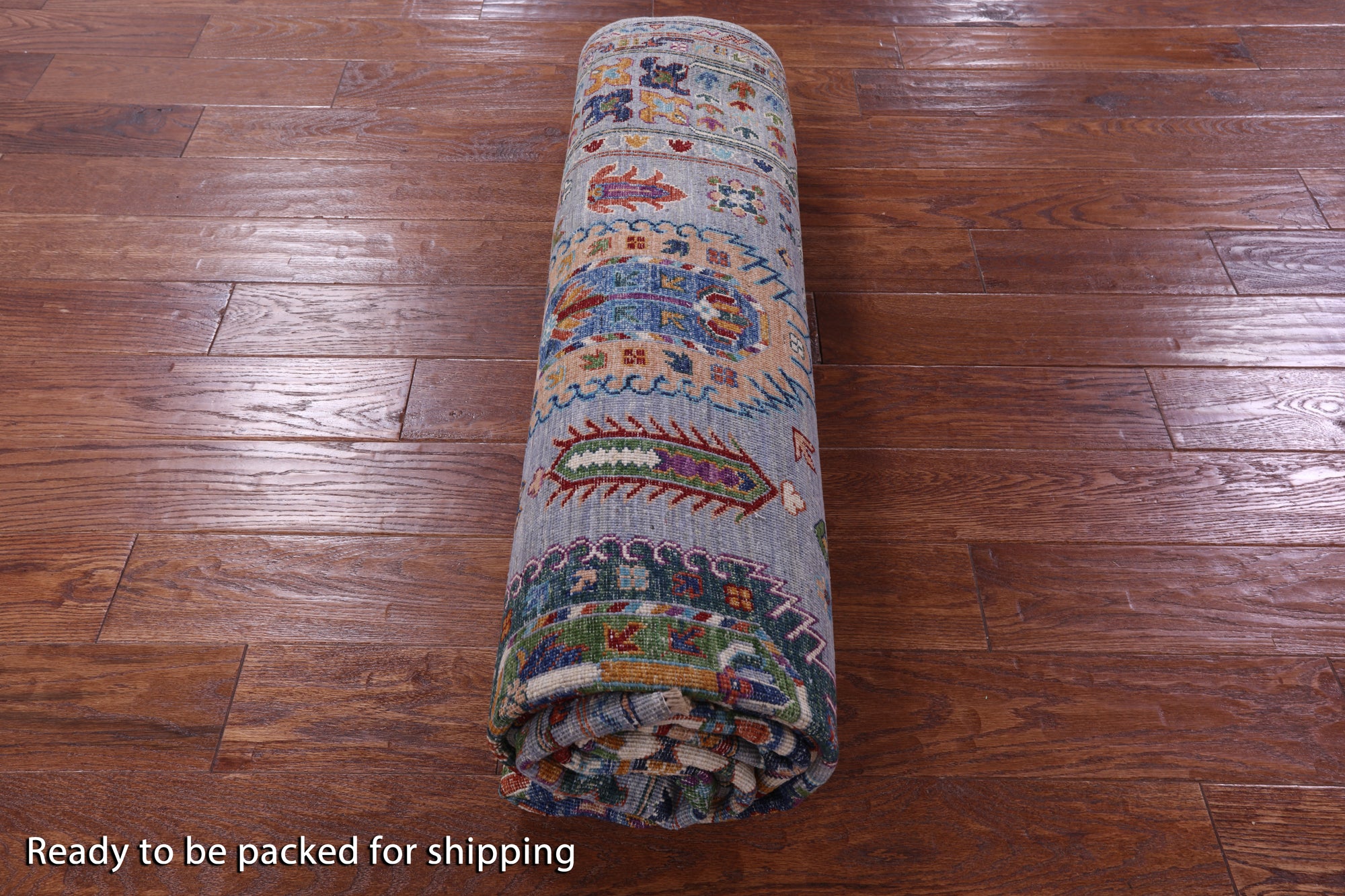 Grey Turkmen Ersari Hand Knotted Wool Rug - 6' 5" X 10' 1" - Golden Nile