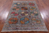 Turkmen Ersari Hand Knotted Wool Rug - 5' 1" X 6' 10" - Golden Nile
