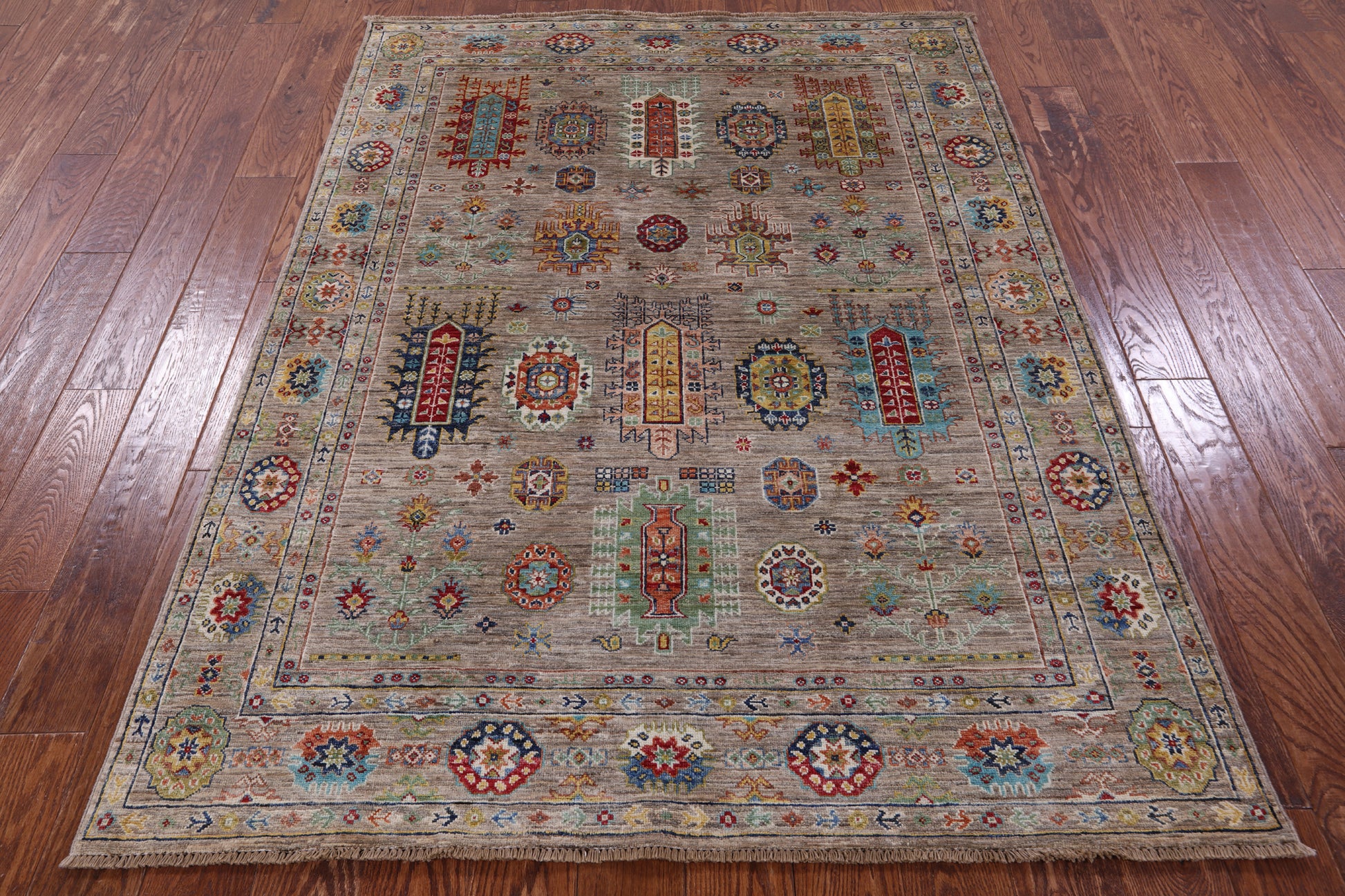 Turkmen Ersari Handmade Wool Rug - 4' 9" X 6' 4" - Golden Nile