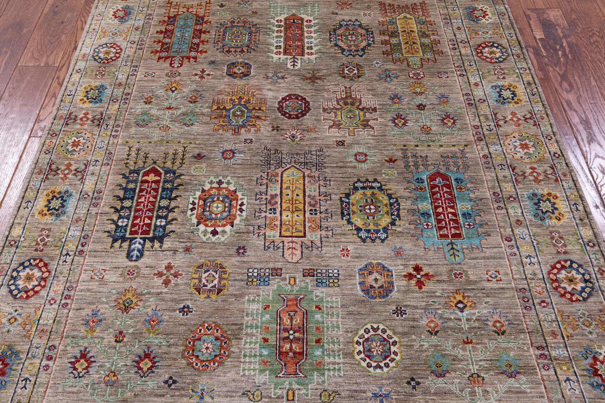 Turkmen Ersari Handmade Wool Rug - 4' 9" X 6' 4" - Golden Nile