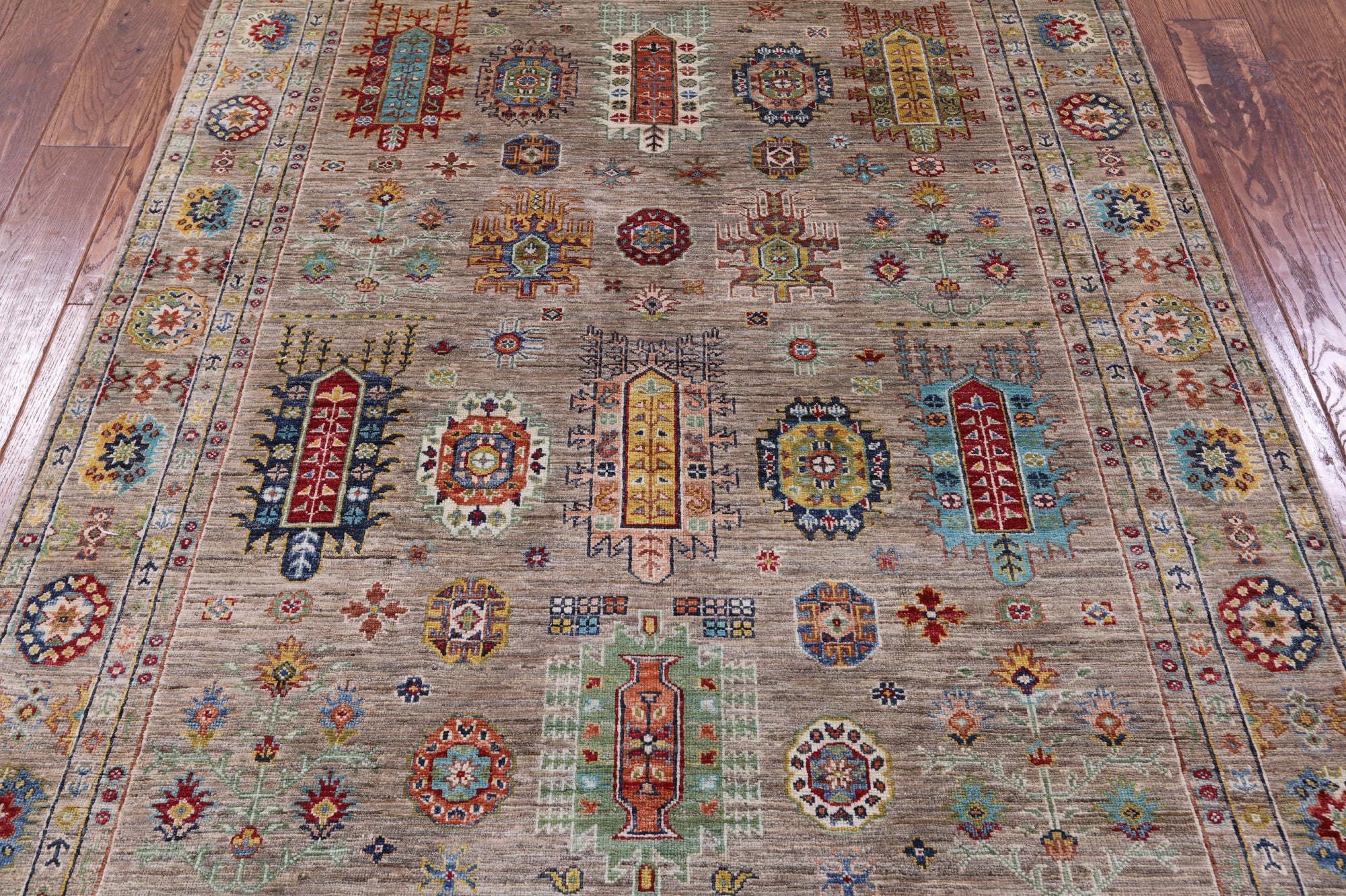 Turkmen Ersari Handmade Wool Rug - 4' 9" X 6' 4" - Golden Nile