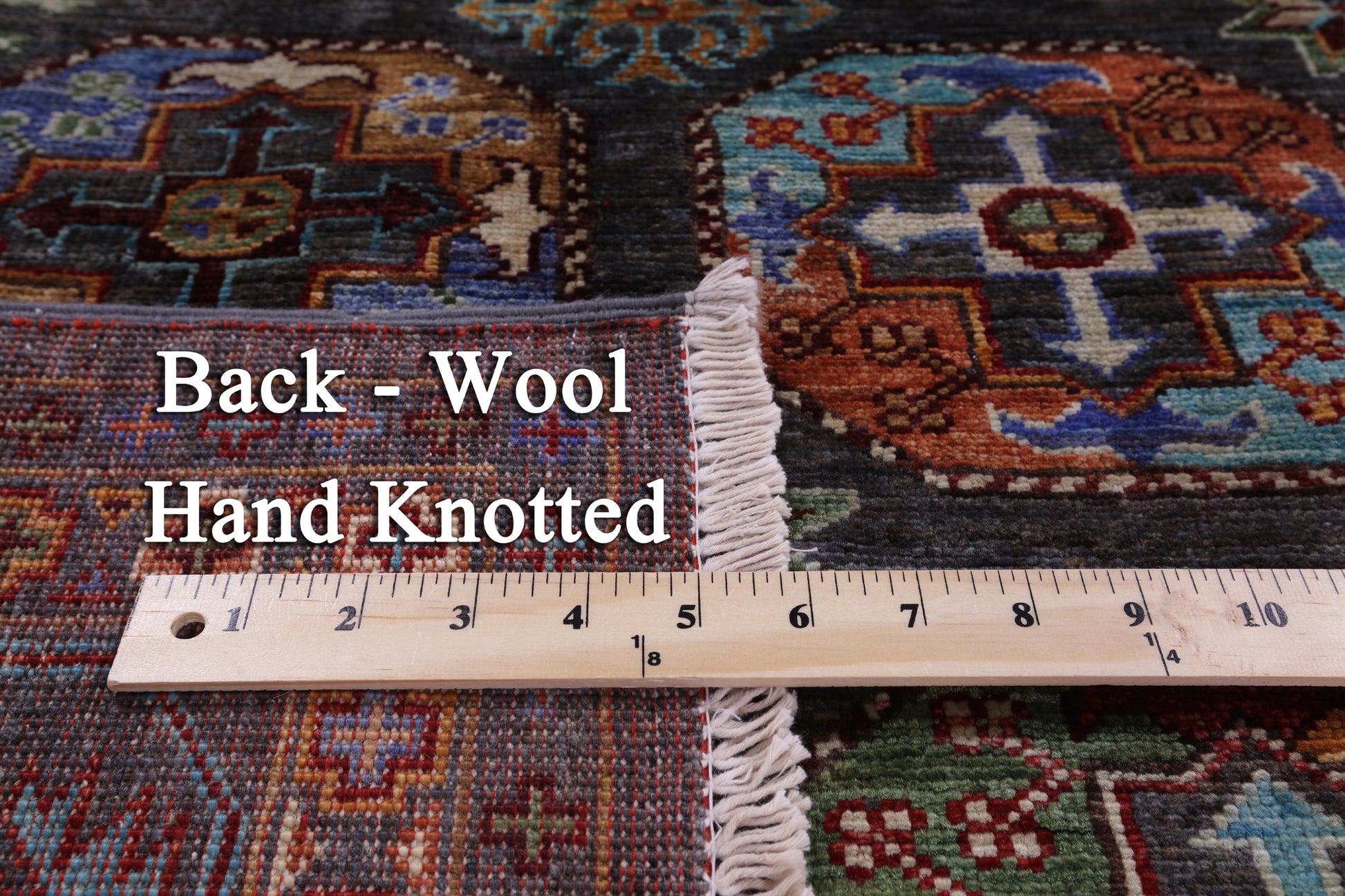Grey Turkmen Ersari Hand Knotted Wool Rug - 5' 2" X 6' 7" - Golden Nile