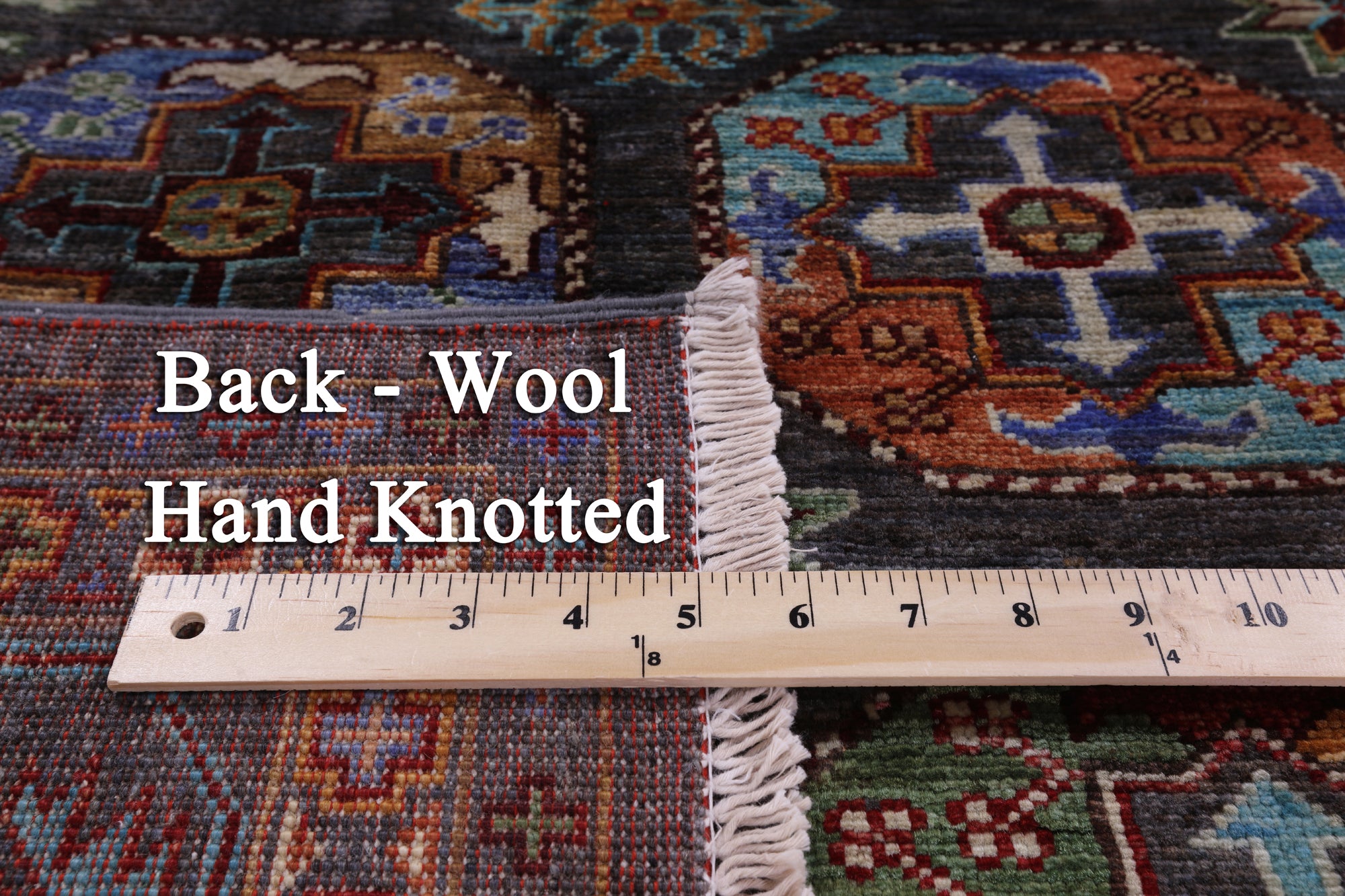 Grey Turkmen Ersari Hand Knotted Wool Rug - 5' 2" X 6' 7" - Golden Nile