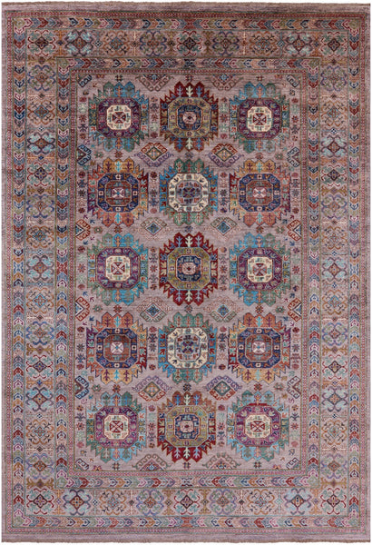 Turkmen Ersari Hand Knotted Wool Rug - 6' 8" X 9' 7" - Golden Nile