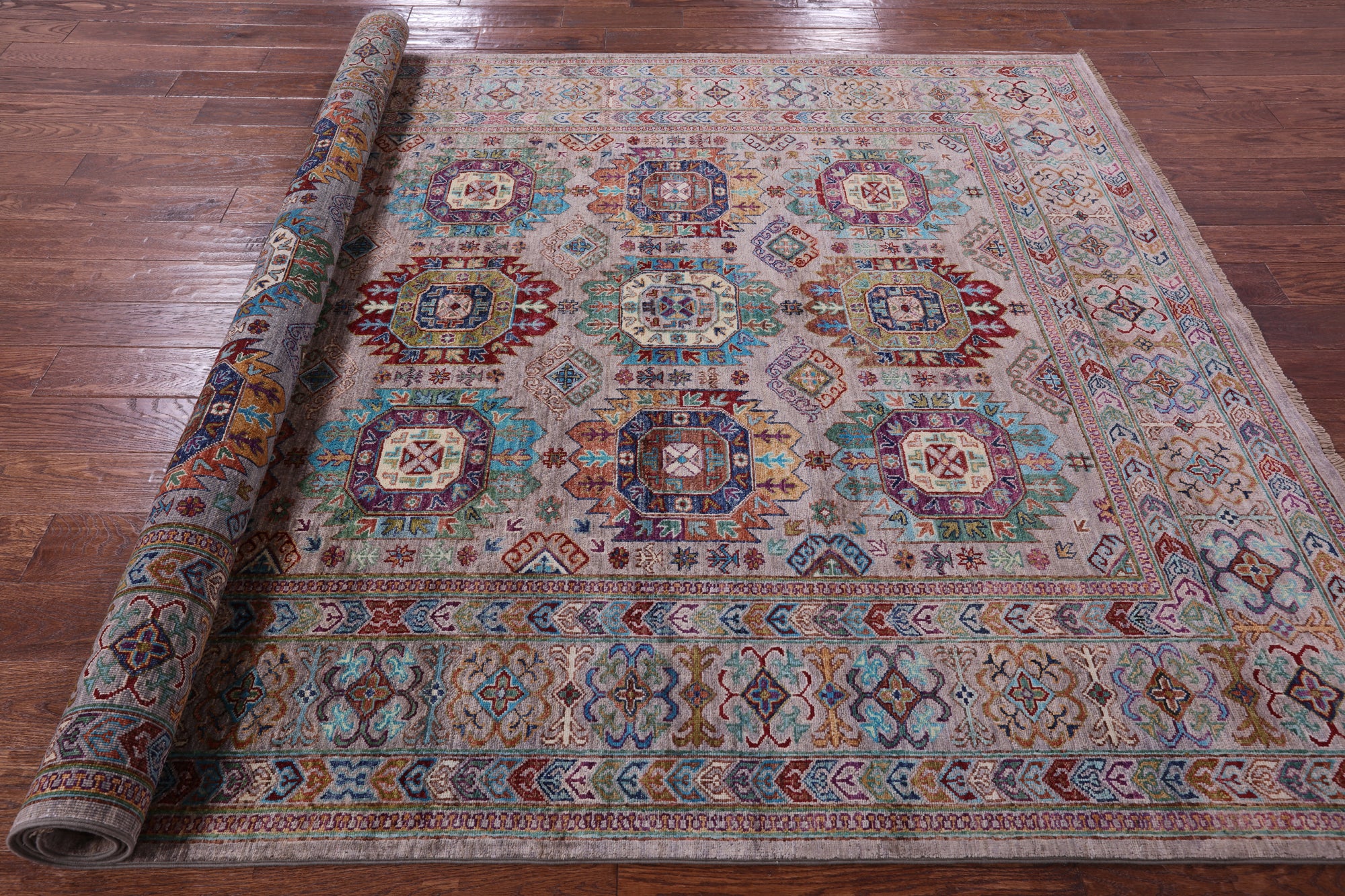 Turkmen Ersari Hand Knotted Wool Rug - 6' 8" X 9' 7" - Golden Nile