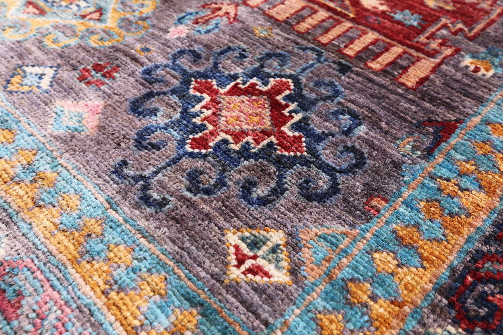 Grey Turkmen Ersari Hand Knotted Wool Rug - 5' 1" X 6' 11" - Golden Nile