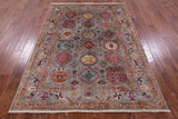 Turkmen Ersari Hand Knotted Wool Rug - 5' 0" X 6' 10" - Golden Nile