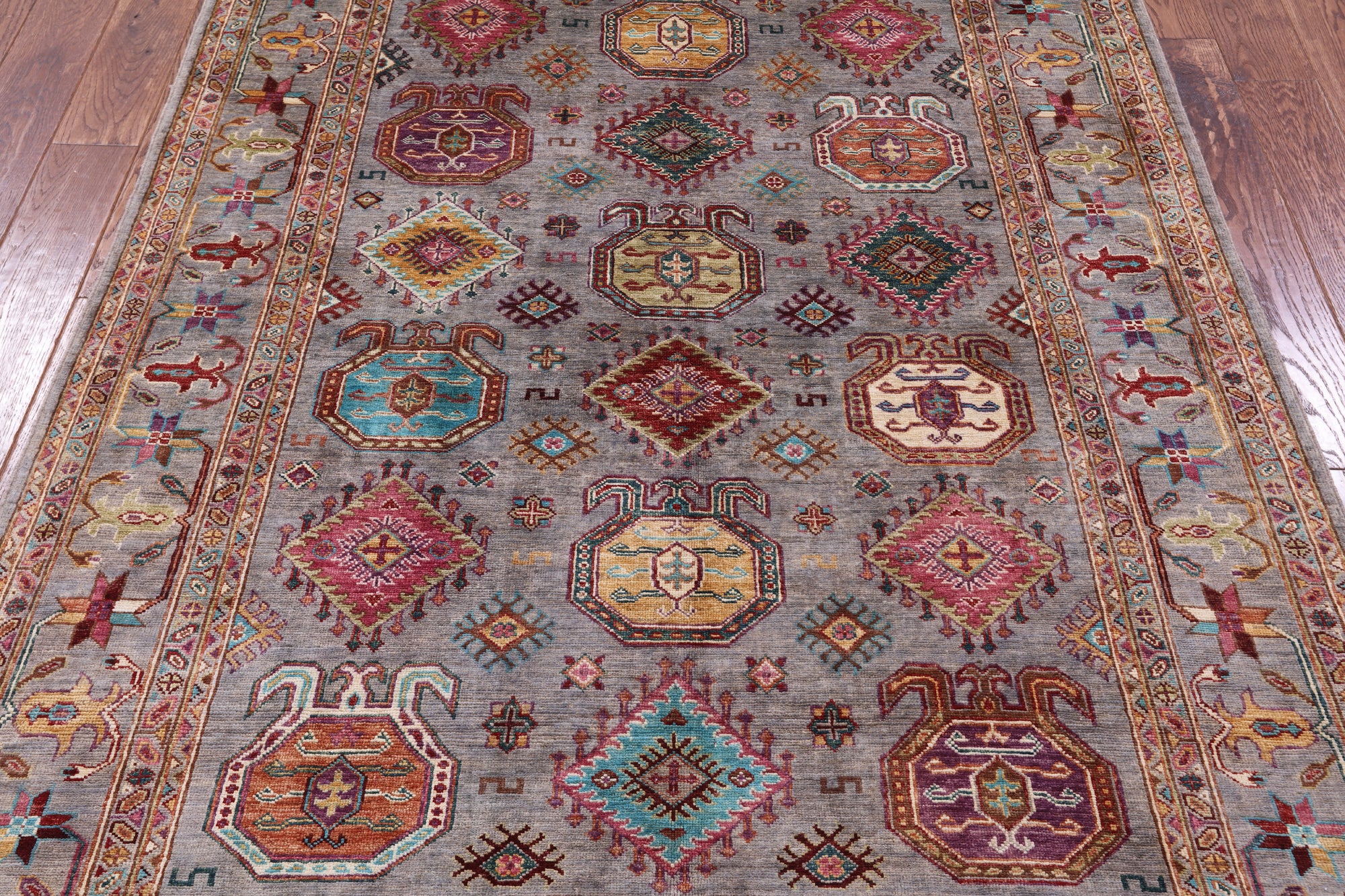 Turkmen Ersari Hand Knotted Wool Rug - 5' 0" X 6' 10" - Golden Nile