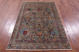 Peshawar Hand Knotted Wool Rug - 4' 0" X 6' 4" - Golden Nile