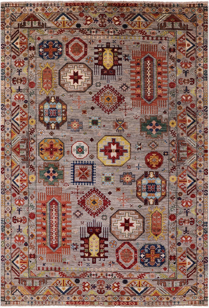 Turkmen Ersari Hand Knotted Wool Rug - 5' 8" X 8' 2" - Golden Nile