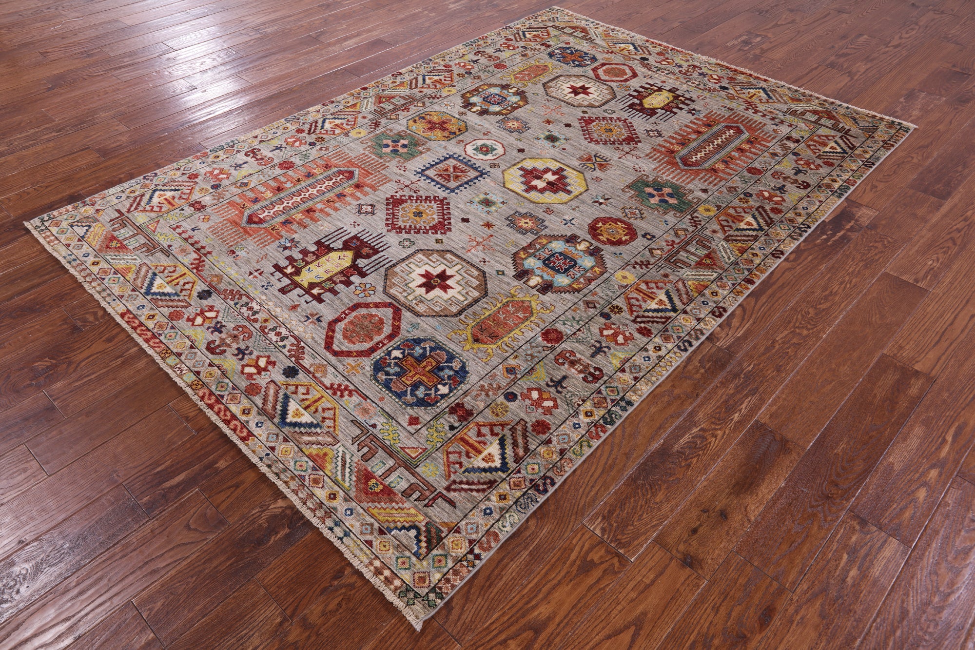 Turkmen Ersari Hand Knotted Wool Rug - 5' 8" X 8' 2" - Golden Nile