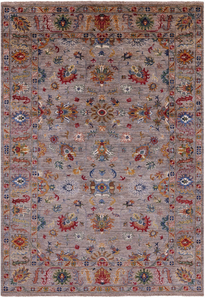 Peshawar Hand Knotted Wool Rug - 5' 5" X 7' 10" - Golden Nile