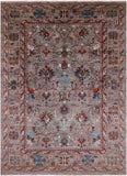 Peshawar Hand Knotted Wool Rug - 5' 9" X 8' 0" - Golden Nile