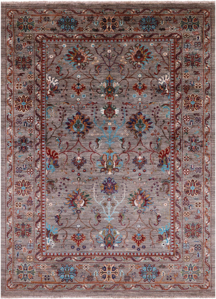 Peshawar Hand Knotted Wool Rug - 5' 9" X 8' 0" - Golden Nile