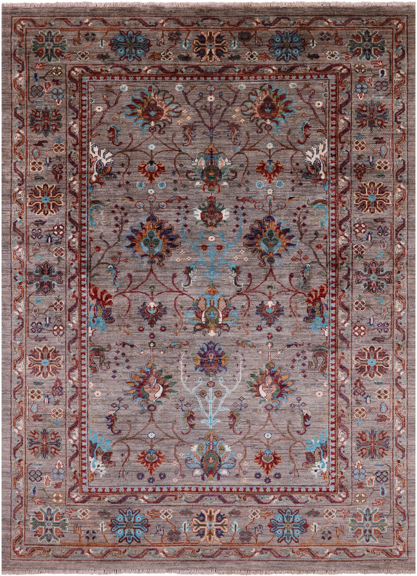 Peshawar Hand Knotted Wool Rug - 5' 9" X 8' 0" - Golden Nile