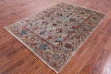 Peshawar Hand Knotted Wool Rug - 5' 9" X 8' 0" - Golden Nile
