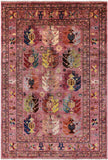 Pink Persian Hand Knotted Wool Rug - 5' 9" X 8' 5" - Golden Nile