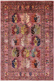 Pink Persian Hand Knotted Wool Rug - 5' 9" X 8' 5" - Golden Nile