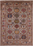 Turkmen Ersari Hand Knotted Wool Rug - 5' 8" X 7' 7" - Golden Nile