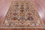 Turkmen Ersari Hand Knotted Wool Rug - 5' 8" X 7' 7" - Golden Nile
