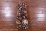 Brown Turkmen Ersari Hand Knotted Wool Rug - 5' 8" X 8' 1" - Golden Nile