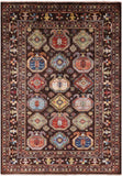 Brown Turkmen Ersari Hand Knotted Wool Rug - 5' 8" X 8' 1" - Golden Nile