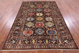 Brown Turkmen Ersari Hand Knotted Wool Rug - 5' 8" X 8' 1" - Golden Nile