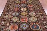 Brown Turkmen Ersari Hand Knotted Wool Rug - 5' 8" X 8' 1" - Golden Nile