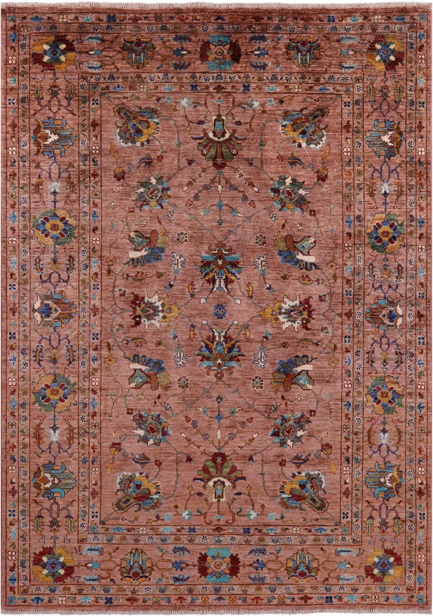 Peshawar Handmade Wool Rug - 5' 8" X 7' 11" - Golden Nile