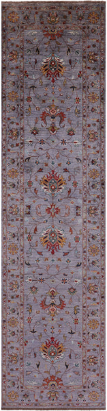 Grey Peshawar Hand Knotted Wool Runner Rug - 2' 8" X 9' 11" - Golden Nile