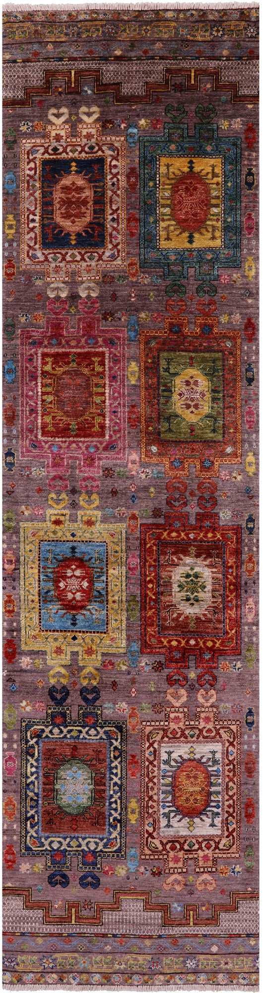Tribal Persian Hand Knotted Wool Runner Rug - 2' 8" X 10' 3" - Golden Nile