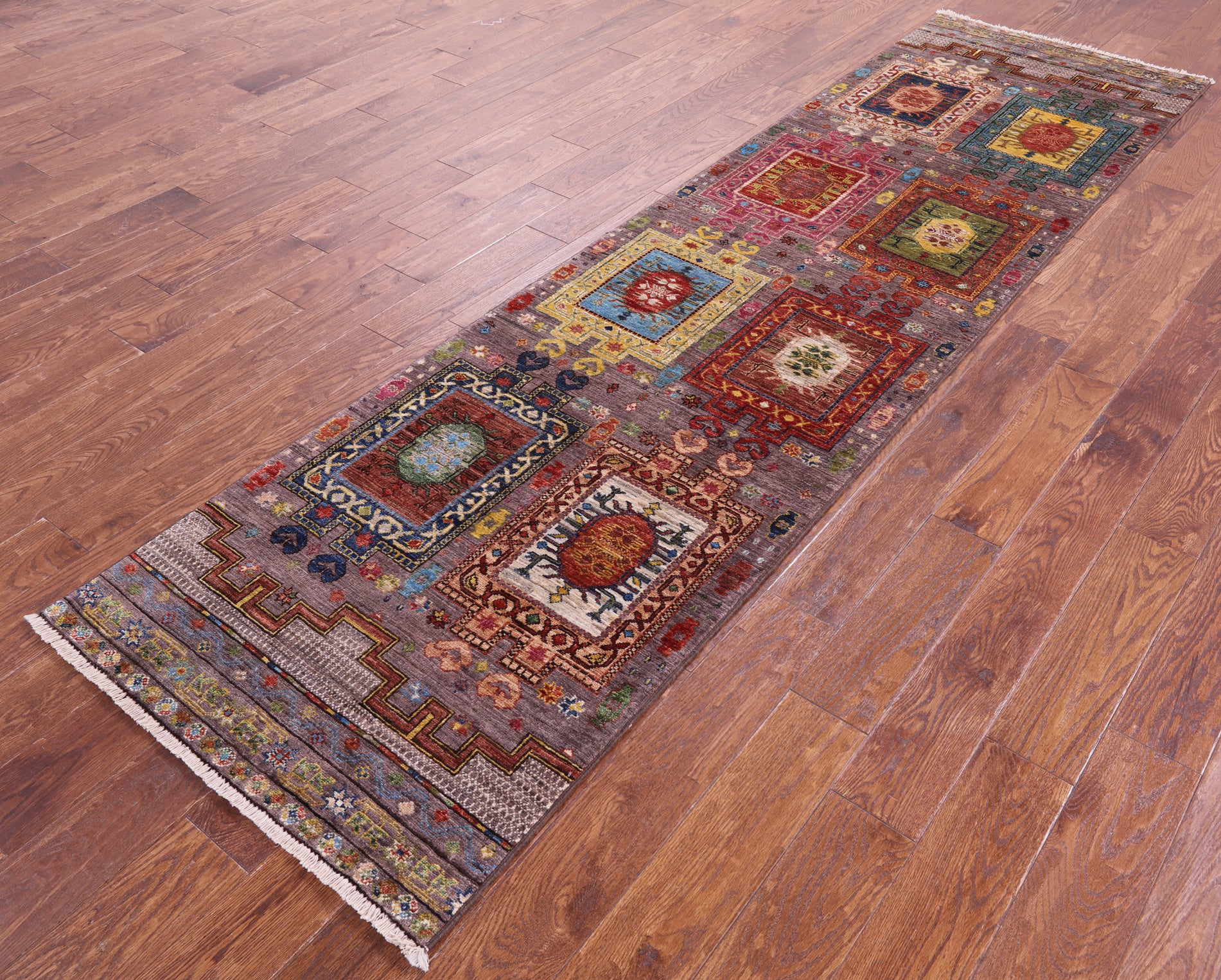 Tribal Persian Hand Knotted Wool Runner Rug - 2' 8" X 10' 3" - Golden Nile