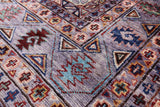 Grey Turkmen Ersari Hand Knotted Wool Rug - 5' 9" X 7' 9" - Golden Nile