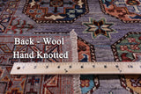 Grey Turkmen Ersari Hand Knotted Wool Rug - 5' 9" X 7' 9" - Golden Nile