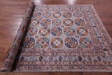 Grey Turkmen Ersari Hand Knotted Wool Rug - 5' 9" X 7' 9" - Golden Nile