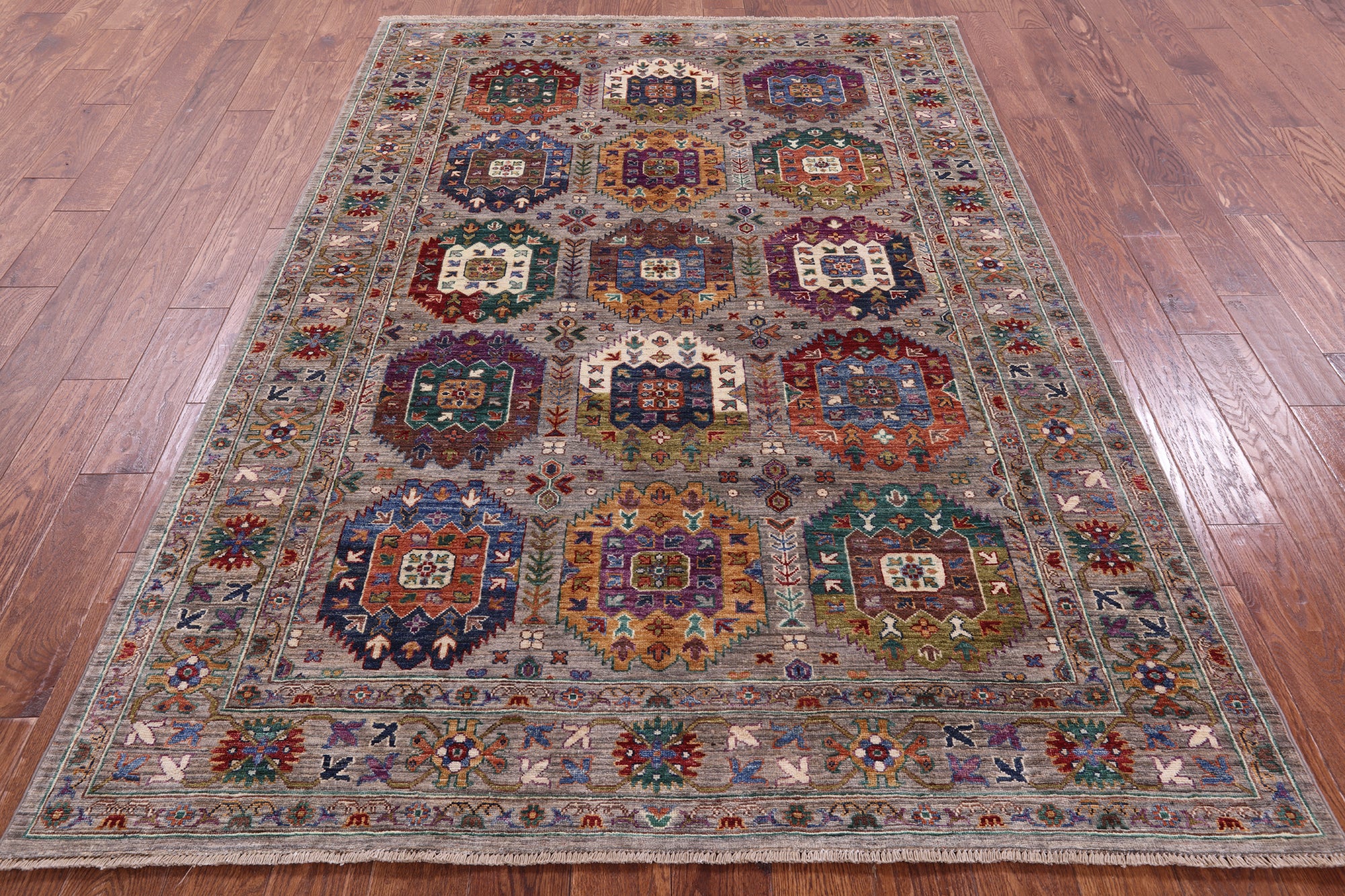 Turkmen Ersari Hand Knotted Wool Rug - 5' 7" X 8' 2" - Golden Nile