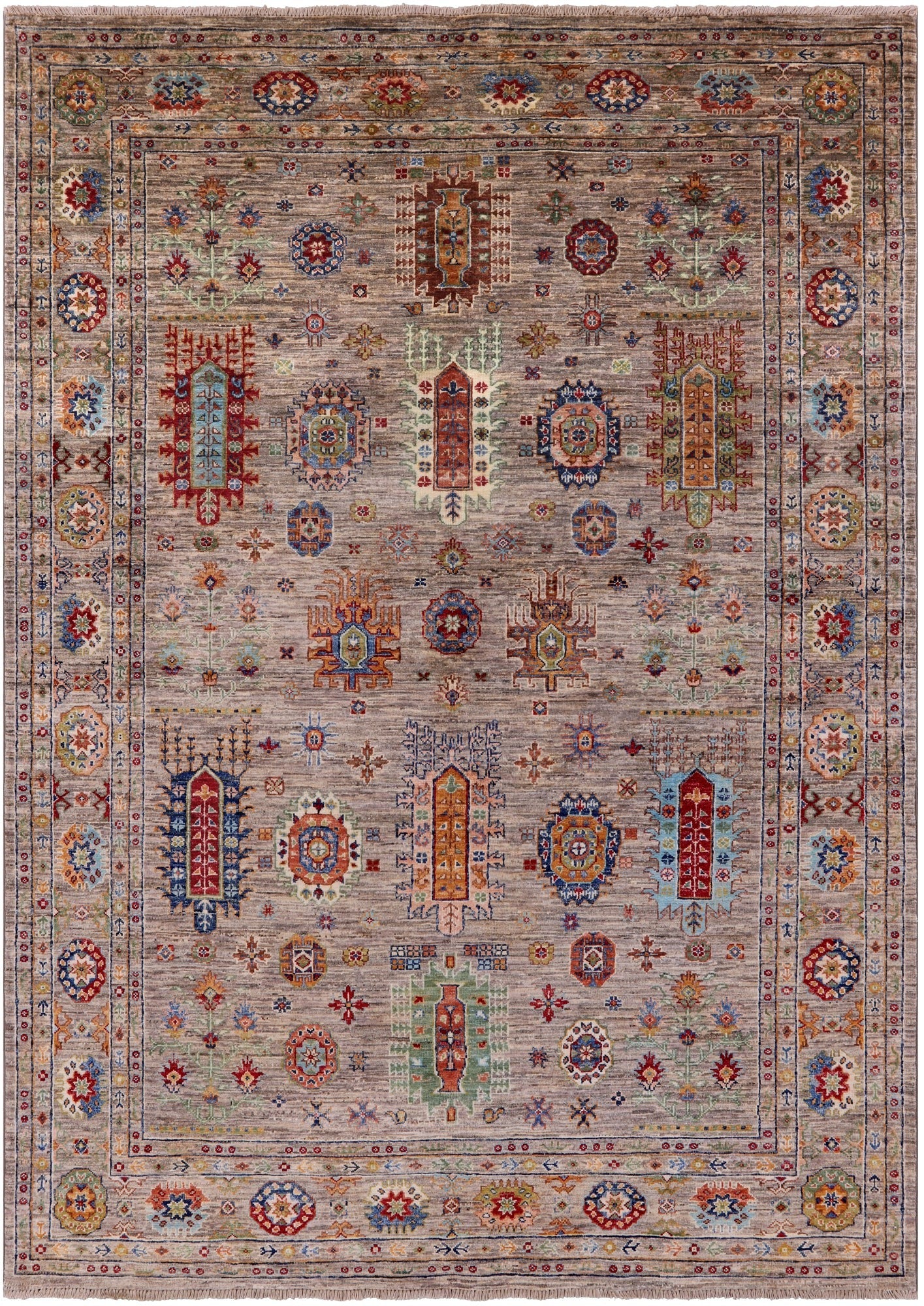 Turkmen Ersari Hand Knotted Wool Rug - 5' 7" X 7' 11" - Golden Nile