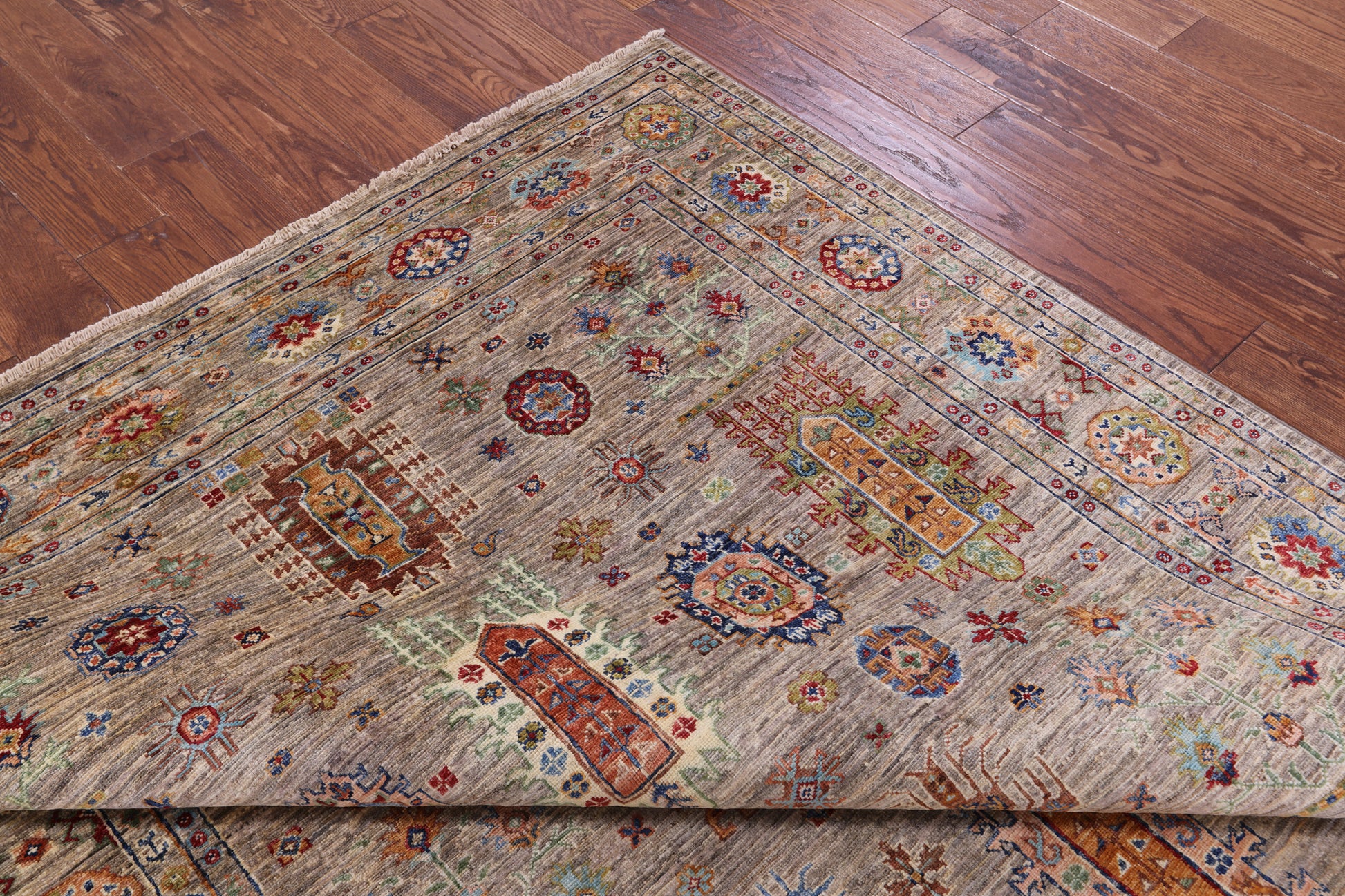 Turkmen Ersari Hand Knotted Wool Rug - 5' 7" X 7' 11" - Golden Nile