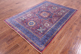 Geometric Persian Mamluk Hand Knotted Wool Rug - 5' 7" X 7' 10" - Golden Nile