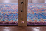 Purple Geometric Persian Mamluk Hand Knotted Wool Runner Rug - 2' 10" X 9' 8" - Golden Nile