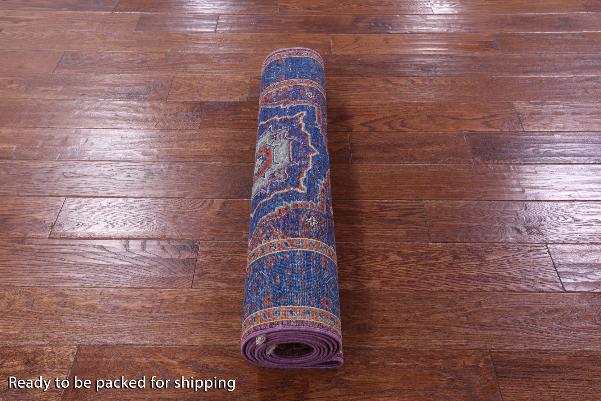 Purple Geometric Persian Mamluk Hand Knotted Wool Runner Rug - 2' 10" X 9' 8" - Golden Nile