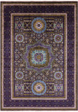 Brown Geometric Persian Mamluk Hand Knotted Wool Rug - 5' 6" X 7' 9" - Golden Nile