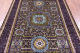 Brown Geometric Persian Mamluk Hand Knotted Wool Rug - 5' 6" X 7' 9" - Golden Nile
