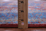 Red Geometric Persian Mamluk Hand Knotted Wool Rug - 5' 0" X 6' 2" - Golden Nile