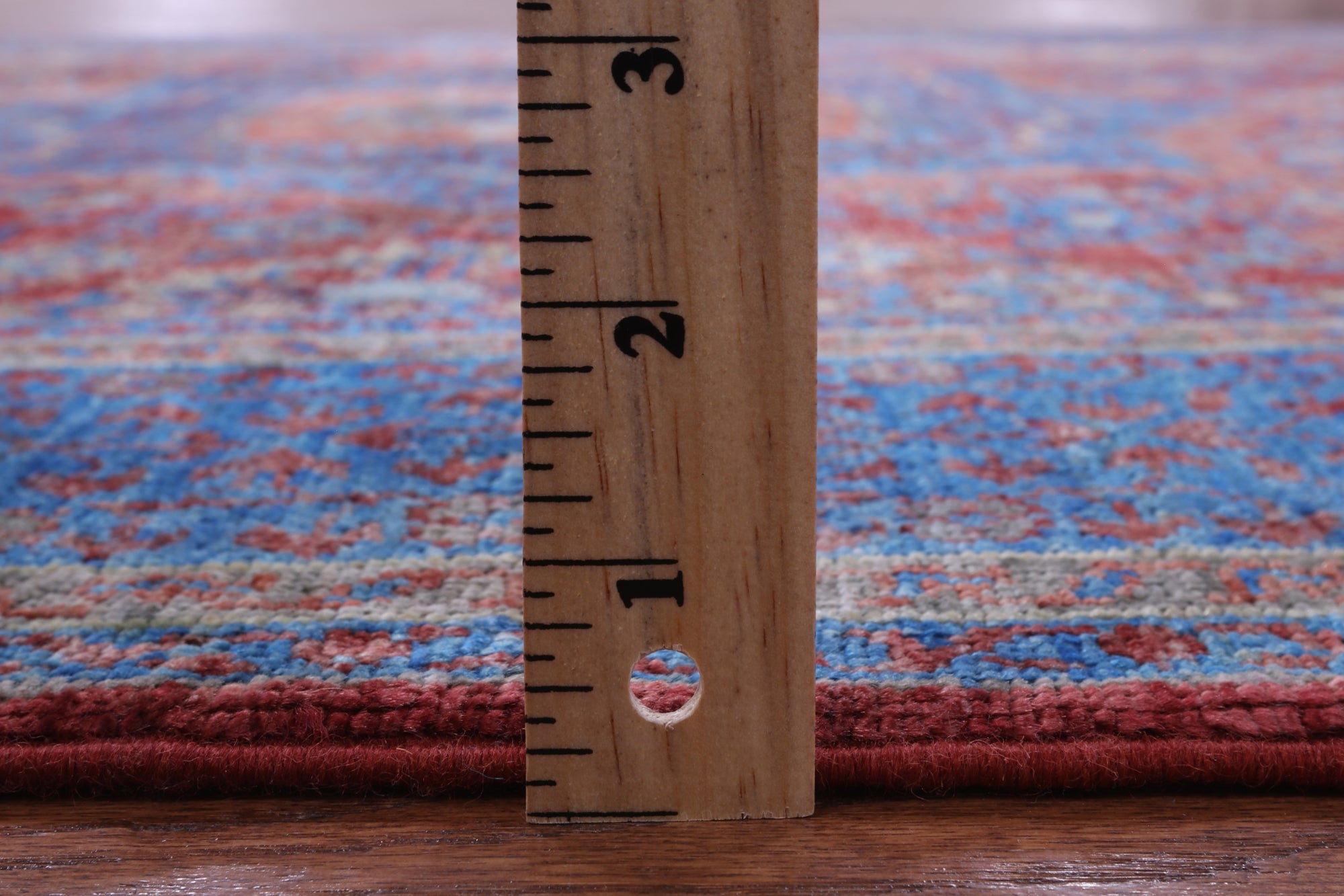 Red Geometric Persian Mamluk Hand Knotted Wool Rug - 5' 0" X 6' 2" - Golden Nile